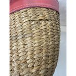Coach Woven Straw Tote Bag Beige Pink Multi with Pink Handles Photo 12