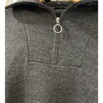 Trendyol ASOS Regular Charcoal Gray 1/4 Zip Polo neck Knit Sweatshirt Large Photo 5