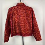 Coldwater Creek Red Beaded Sequined Burnout Scroll Button Up Collared Jacket Photo 4