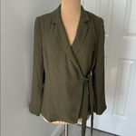 Spanx Carefree Wrap Crepe Blazer Olive Photo 3