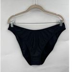 J. Crew 90s High Leg Bikini Bottom Women XL Black NEW Beach Coastal Resortwear Photo 0
