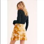Free People  Margaux Velvet Floral Mini Skirt Gold & Pink Size 12 Photo 8