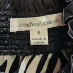 John Paul Richard  Zebra Print Sleeveless Blouse Black White Mock Neck Sz Small Photo 6