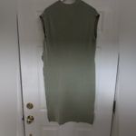 ZARA  Moss olive green short sleeve V-neck long open side sweater Photo 2