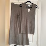 Reformation  Novah Regenerative Merino Sweater Set oatmeal color size small Photo 4