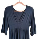 Vince Navy V Neck 3/4 Sleeve Wrap Top Dress Photo 3