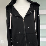 Womens Black Star Print Zip Up Hoodie Jacket Size M Size M Photo 0