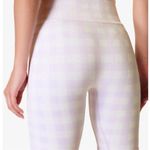 Sweaty Betty Gingham Lavender and White High-Waisted Biker Shorts Medium 8” Photo 3