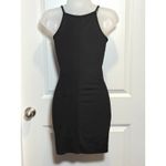 Pretty Little Thing Black Cutout Halter Neck Bodycon Mini Dress 2 Goth Clubwear XS Photo 2