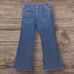 LETTER TO JULIET L.T.J. Sicily Dark Crop Flare Raw Hem Jeans Size 30 Blue Photo 4