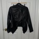 AQUA brand by Bloomingdale’s faux leather drape front jacket size medium Photo 3