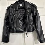 Good American Faux Cropped Leather Jacket Photo 0