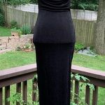 New NWT Runway The Label Slinky Black Slip Maxi Dress Size S Small Stretch Photo 0