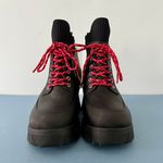 Nurture By Lamaze Nurture Whitney Water Resistant Leather Lace-Up Black Lug Sole Platform Boots Photo 2