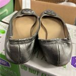 Tory Burch silver flats size 8 logo and slip on Photo 3