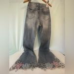 Driftwood NWT  Denim Flare Jeans with Floral Accents Size 30 Photo 4