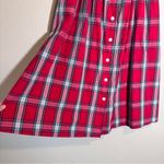 Vintage Red Green Plaid A Line Midi Skirt Womens 6 Button Down Christmas Holiday Photo 9