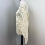 autumn cashmere  Ivory Distressed Mock Neck Knit Sweater Medium Photo 5