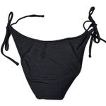 J.Crew  Ribbed curved-waist cheeky string bikini bottom in Black M‎ NWT Photo 1