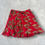 Alice + Olivia  X Donald Robertson Blaise‎ Silk Blend Leopard Lips Red Skirt Sz 2 Photo 1