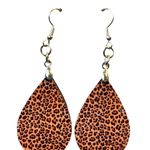 Handmade Cheetah Print Teardrop Dangle Pierced Earrings New Photo 0