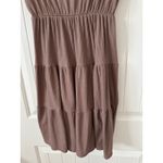 Olivia Rae  Ribbed Tiered Dress V-Neck‎ Short Sleeve Casual Brown Size Small Photo 5