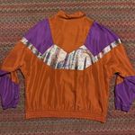 VINTAGE EURO JOY PARIS 100% SILK ZIP UP JACKET Orange Photo 4