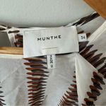 MUNTHE Envy Frill Print Ruffle Blouse Size 34 or US 4 White Photo 4