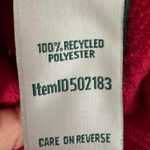 L.L.Bean  1/4 Zip Fleece Sweatshirt Red Navy Trim Small Photo 4