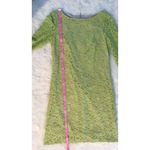Nine West Green Lace Mesh Sheath Shift Dress Knee Length 3/4 Sleeve Size 2 Photo 8