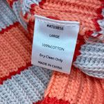 Lumiere Orange Striped Slouchy Knit Sweater Womens Large Photo 11