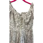 Sabo Skirt Gray Camryn Off Shoulder Floral Print Lace Up Mini Dress Size Small Photo 4