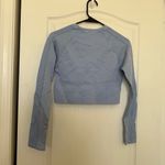 Aerie  Offline Blue Cropped Workout Long Sleeve Shirt Thick Gym Cableknit Ribbed Photo 1