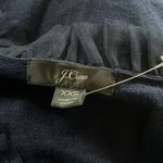 J.Crew NWOT Tulle Trim V-Neck Sweater 100% MARINOWOOL NAVY XXS Photo 4