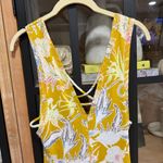 Free People Floral Ribbed Bodysuit plunge vneck sleeveless tank open back sexy Photo 5