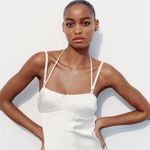 ZARA dress maxi white lingerie inspired satin effect wedding party Photo 2