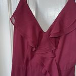 David's Bridal Maroon Chiffon Ruffle Bridesmaids Dress  Photo 1