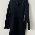 NWT ETICA Black Keily Quarter Zip Long Sleeves Cotton Mini Dress Size Medium Photo 1