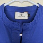 TUCKERNUCK Cotton Royal Shirt Dress Mini 3/4 Sleeve Navy Blue Sz Small Photo 2