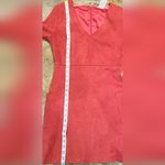 Sadie and Sage Rust Red color short sleeved faux suede dress size Medium Photo 5