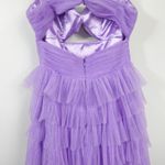 Jovani  38290 Lilac Purple Tulle Ruffle Sweetheart Slit Evening Gown Tiered Dress Photo 12