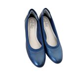 Clarks  Navy Blue Mallory Berry Leather Wedge Shoes Sz 6 Photo 1