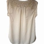 Daniel Rainn  Womens Tunic Cap Sleeve Crochet Tie Front Blouse Off White Sz Small Photo 1