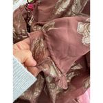 ASOS  DESIGN tiered ruffle floral jaquard mini dress ruffle cutout skirt metallic Photo 11