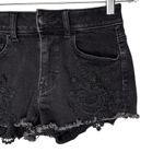 American Eagle Outfitters Distressed Hi-Rise Shortie Black 4 Lace Applique Photo 2