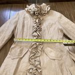 Samuel Dong tafetta Belted Ruffle Formal bubble coat Fancy Coat Jacket dress M Gold Size M Photo 3