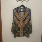 Free People ‎ Magic Mystery Long Flared Sleeve V-Neck Tunic Size Small Photo 2