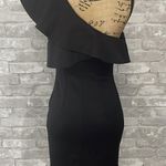 EXPRESS Black One Shoulder Ruffle Mini Dress Photo 4