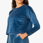 Beyond Yoga  Soft Velvet Brushed Up Cropped Pullover‎ Sweatshirt Celestial Blue S Photo 1