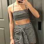 Black And White Plaid Skirt Set Photo 0